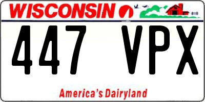 WI license plate 447VPX
