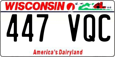 WI license plate 447VQC