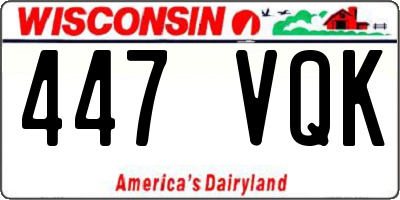 WI license plate 447VQK