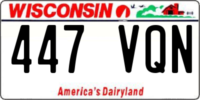 WI license plate 447VQN