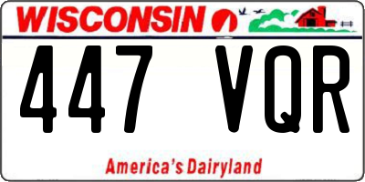 WI license plate 447VQR