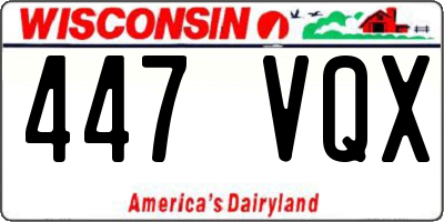 WI license plate 447VQX
