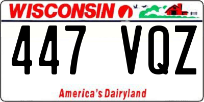 WI license plate 447VQZ