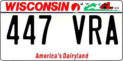 WI license plate 447VRA