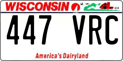 WI license plate 447VRC