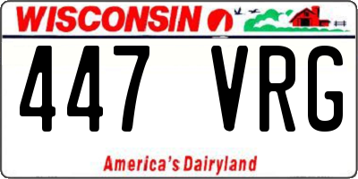 WI license plate 447VRG