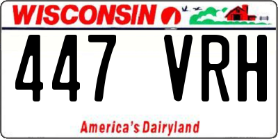 WI license plate 447VRH