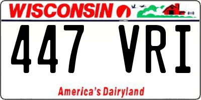 WI license plate 447VRI