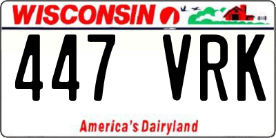 WI license plate 447VRK