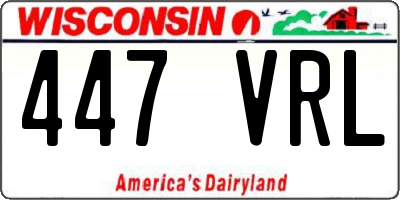 WI license plate 447VRL