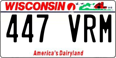 WI license plate 447VRM