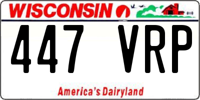 WI license plate 447VRP