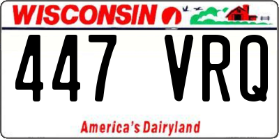 WI license plate 447VRQ