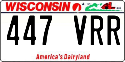WI license plate 447VRR