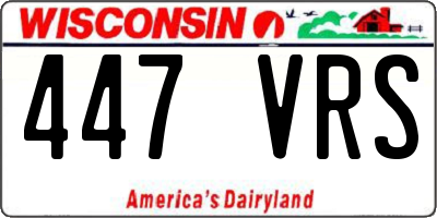 WI license plate 447VRS