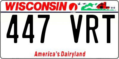 WI license plate 447VRT