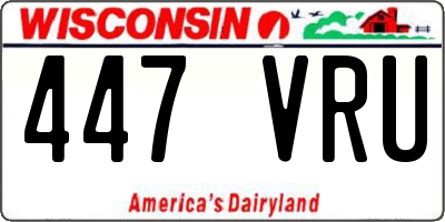 WI license plate 447VRU