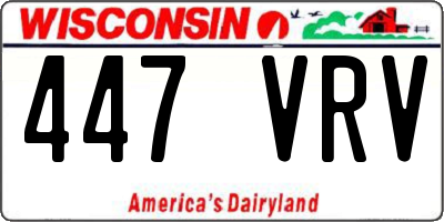 WI license plate 447VRV
