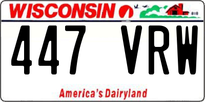 WI license plate 447VRW
