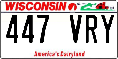 WI license plate 447VRY