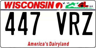 WI license plate 447VRZ