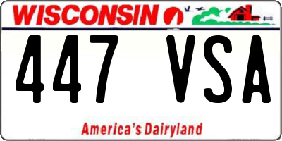WI license plate 447VSA