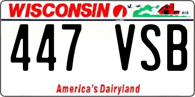 WI license plate 447VSB
