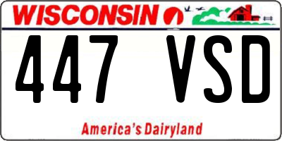 WI license plate 447VSD