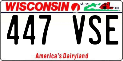 WI license plate 447VSE