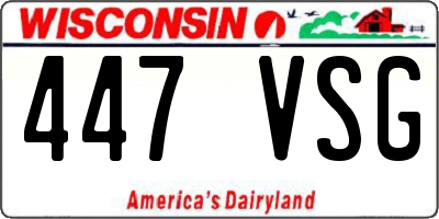 WI license plate 447VSG