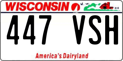 WI license plate 447VSH