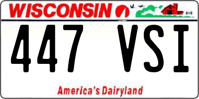 WI license plate 447VSI