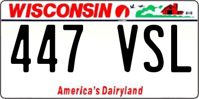 WI license plate 447VSL