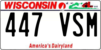 WI license plate 447VSM