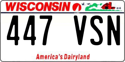 WI license plate 447VSN