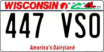 WI license plate 447VSO