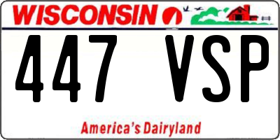 WI license plate 447VSP