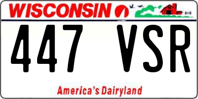 WI license plate 447VSR