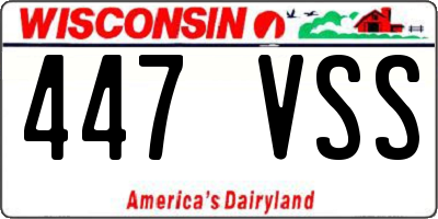 WI license plate 447VSS