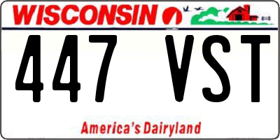 WI license plate 447VST