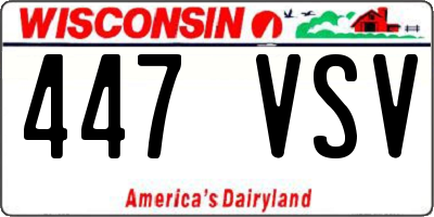 WI license plate 447VSV
