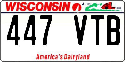 WI license plate 447VTB