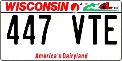 WI license plate 447VTE