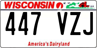 WI license plate 447VZJ