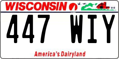 WI license plate 447WIY
