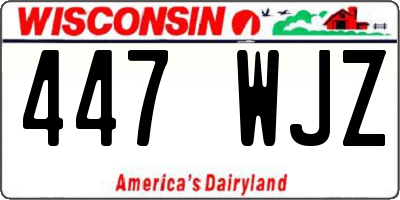 WI license plate 447WJZ