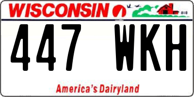 WI license plate 447WKH