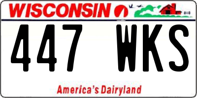 WI license plate 447WKS