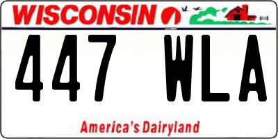 WI license plate 447WLA
