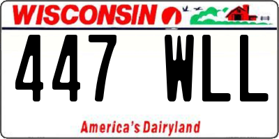 WI license plate 447WLL